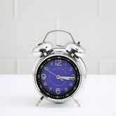 Blue and Silver Twin Bell Alarm Clock